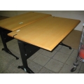 5' Work Table with Tapered Front, Maple Top, Metal Legs